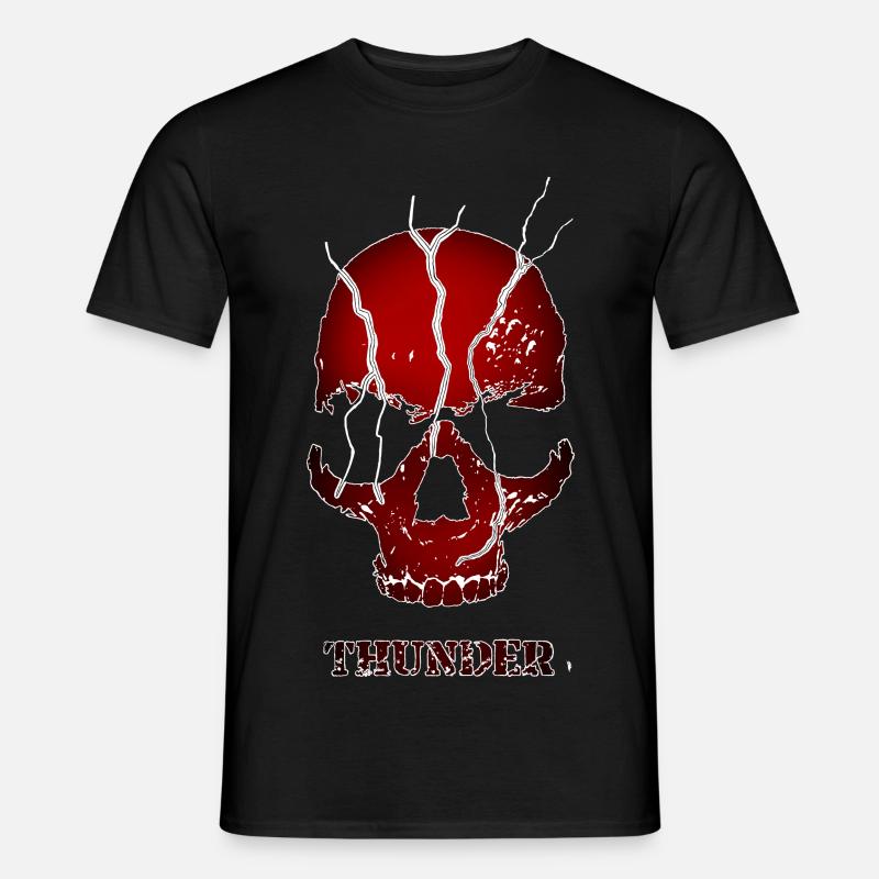 BIRD Original – Red Thunder Skull - Männer T-Shirt - Schwarz