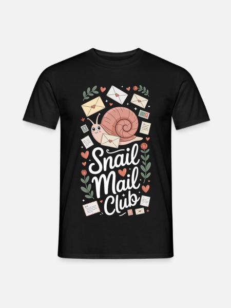 Snail Mail Club T-Shirt - Männer T-Shirt - Schwarz