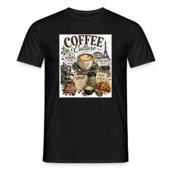 Kaffeekultur Paris Café Collage - Männer T-Shirt - Schwarz - Vorne - AI Model Male 178 light (178cm)