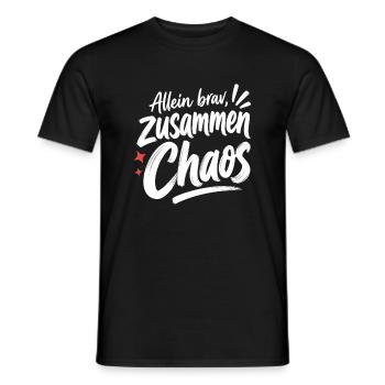 Allein brav, zusammen Chaos – Liebe & Freunde - Männer T-Shirt - Schwarz - Vorne - AI Model Male 178 light (178cm)