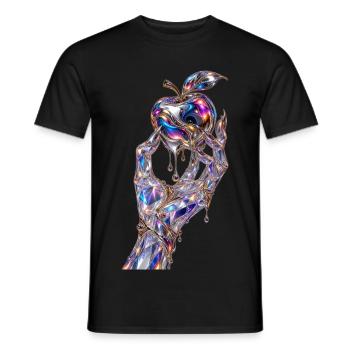 Main de pomme en cristal métallique - T-shirt homme - noir - Devant - AI Model Male 178 light (178cm)