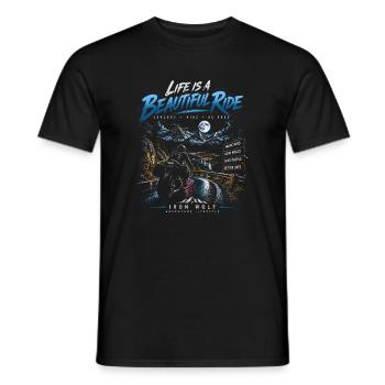 Das Leben ist eine wunderschöne Fahrt – Motorradabenteuer - Männer T-Shirt - Schwarz - Vorne - AI Model Male 178 light (178cm)