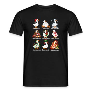 Weihnachtsgänse mit Gans-Wortspiel - Männer T-Shirt - Schwarz - Vorne - AI Model Male 178 light (178cm)