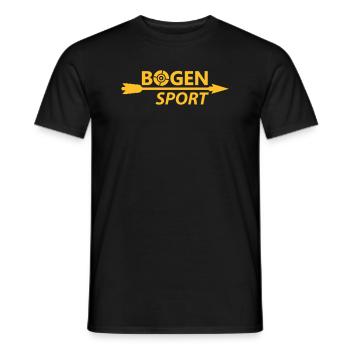 Bogensport (Schriftzug & Pfeil) - Männer T-Shirt - Schwarz - Vorne - AI Model Male 178 light (178cm)