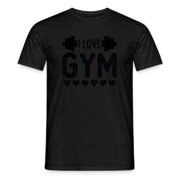 J’aime les cœurs de gymnastique - T-shirt homme - noir - Devant - AI Model Male 178 light (178cm)