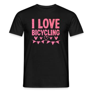 I love cycling - Men's T-Shirt - black - Front - AI Model Male 178 light (178cm)