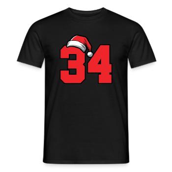 34 Numéro Noël - T-shirt homme - noir - Devant - AI Model Male 178 light (178cm)