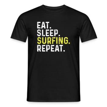 Eat Sleep Surfing Repeat - Men's T-Shirt - black - Front - AI Model Male 178 light (178cm)