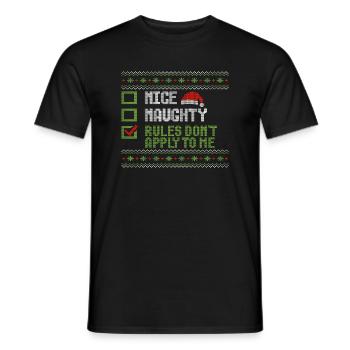 Christmas Xmas Saying Humor Funny Witty - Men's T-Shirt - black - Front - AI Model Male 178 light (178cm)