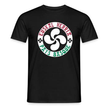 euskal herria - pays basque 18 - T-shirt homme - noir - Devant - AI Model Male 178 light (178cm)