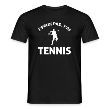 J PEUX PAS J AI TENNIS - T-shirt homme - noir - Devant - AI Model Male 178 light (178cm)