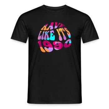 Rave like its 1990 - Men's T-Shirt - black - Front - AI Model Male 178 light (178cm)