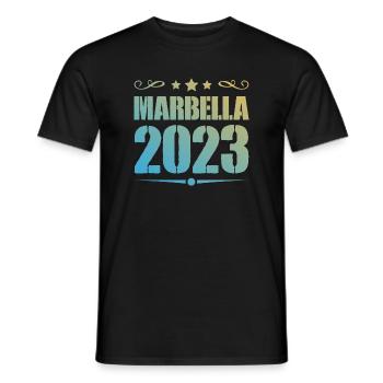 Marbella 2023 - Men's T-Shirt - black - Front - AI Model Male 178 light (178cm)