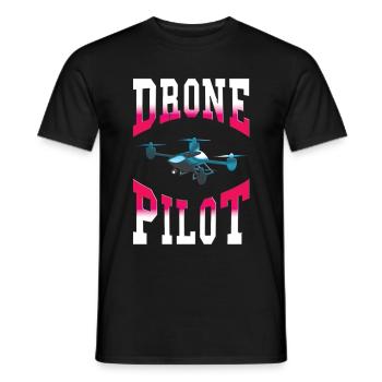 Drone quadrocopter model making toy pilot - Men's T-Shirt - black - Front - AI Model Male 178 light (178cm)