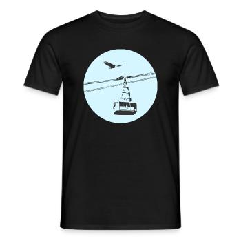Gondola / cable car with eagle blue - Men's T-Shirt - black - Front - AI Model Male 178 light (178cm)