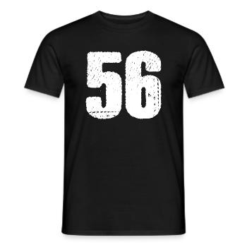 Maillot numéro 56 - T-shirt homme - noir - Devant - AI Model Male 178 light (178cm)