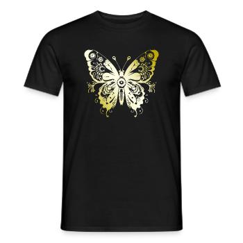 Schmetterling Mandala gold - Männer T-Shirt - Schwarz - Vorne - AI Model Male 178 light (178cm)