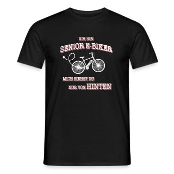 E-Bike Senior - Männer T-Shirt - Schwarz - Vorne - AI Model Male 178 light (178cm)