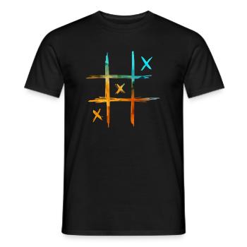 neon Tic Tac Toe farbig - Männer T-Shirt - Schwarz - Vorne - AI Model Male 178 light (178cm)