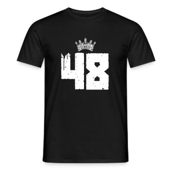 48 Couronne de nombre - T-shirt homme - noir - Devant - AI Model Male 178 light (178cm)