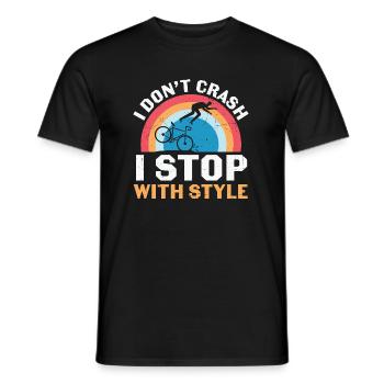 Drôle de cyclisme je ne m’écrase pas je m’arrête avec style - T-shirt homme - noir - Devant - AI Model Male 178 light (178cm)