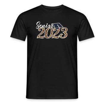 Senior 2023 Leopard Skin Graduated Graduation Gift - Men's T-Shirt - black - Front - AI Model Male 178 light (178cm)