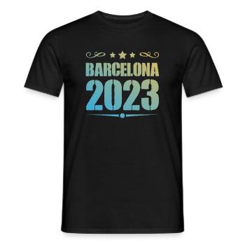 Barcelona 2023 - Männer T-Shirt - Schwarz - Vorne - AI Model Male 178 light (178cm)