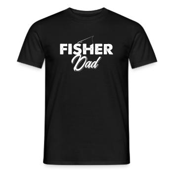 Fischer Papa - Männer T-Shirt - Schwarz - Vorne - AI Model Male 178 light (178cm)