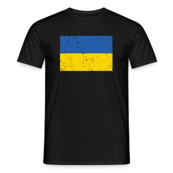 Drapeau de l’Ukraine en détresse - T-shirt homme - noir - Devant - AI Model Male 178 light (178cm)