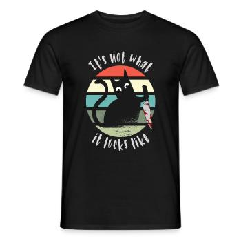 Ce n’est pas ce à quoi ça ressemble, couteau à chat - T-shirt homme - noir - Devant - AI Model Male 178 light (178cm)