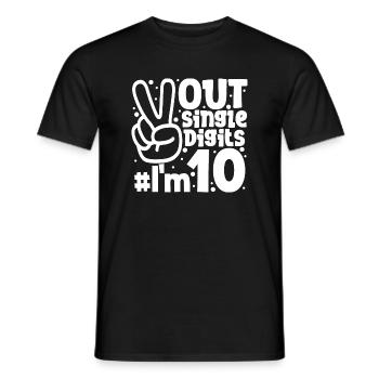 Peace Out Single Digits I'm 10 Years Old Birthday - Men's T-Shirt - black - Front - AI Model Male 178 light (178cm)