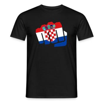 Kroatien Hrvatska Faust Boxen Boxer Flagge Fahne - Männer T-Shirt - Schwarz - Vorne - AI Model Male 178 light (178cm)