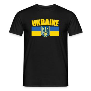 Ukraine Flagge Symbol - Flagge der Ukraine - Männer T-Shirt - Schwarz - Vorne - AI Model Male 178 light (178cm)