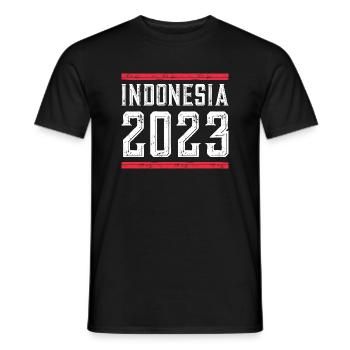 Indonesia 2023 - Männer T-Shirt - Schwarz - Vorne - AI Model Male 178 light (178cm)