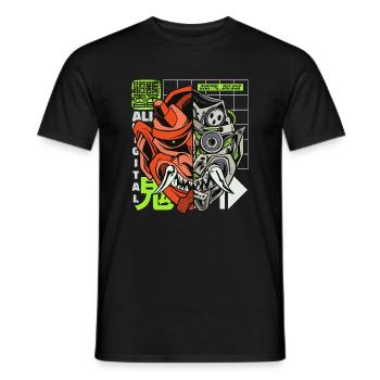 Oni Streetwear Hannya démon japonais Otaku 90s - T-shirt homme - noir - Devant - AI Model Male 178 light (178cm)