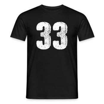 33 number jersey - Men's T-Shirt - black - Front - AI Model Male 178 light (178cm)