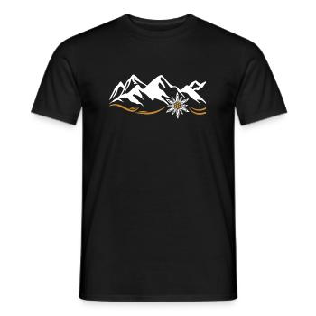 Alpen Edelweiss - Männer T-Shirt - Schwarz - Vorne - AI Model Male 178 light (178cm)
