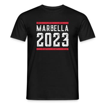 Marbella 2023 - Men's T-Shirt - black - Front - AI Model Male 178 light (178cm)