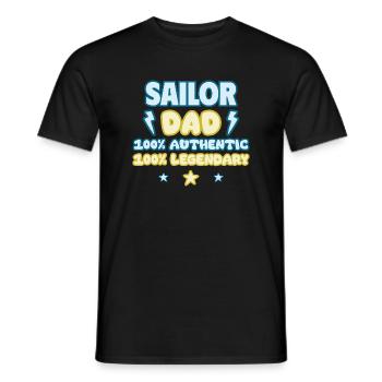 Sailing Dad, Father's Day Gift - Men's T-Shirt - black - Front - AI Model Male 178 light (178cm)