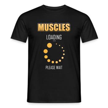 Muscle charger s’il vous plaît attendre Le drôle de sport Rengain - T-shirt homme - noir - Devant - AI Model Male 178 light (178cm)