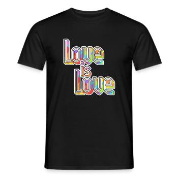 Love Is Love Gay Pansexuell Bi LGBTQ LGBT Geschenk - Männer T-Shirt - Schwarz - Vorne - AI Model Male 178 light (178cm)