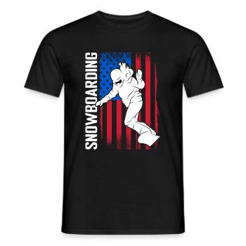 Snowboarder Schnee Skiurlaub Pistensau - Männer T-Shirt - Schwarz - Vorne - AI Model Male 178 light (178cm)