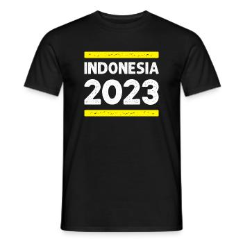 Indonesia 2023 - Männer T-Shirt - Schwarz - Vorne - AI Model Male 178 light (178cm)