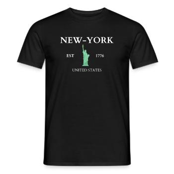 NEW YORK - Männer T-Shirt - Schwarz - Vorne - AI Model Male 178 light (178cm)