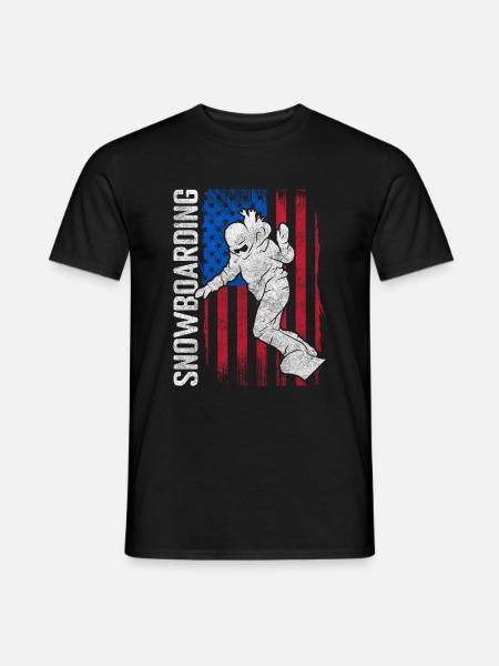 Snowboarder Board Wintersport Winterurlaub - Männer T-Shirt - Schwarz