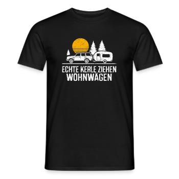 Happy Camper - Coole Sprüche für Outdoor-Enthusias - Männer T-Shirt - Schwarz - Vorne - AI Model Male 178 light (178cm)
