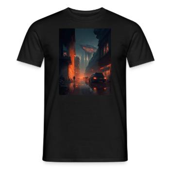 Ville futuriste - T-shirt homme - noir - Devant - AI Model Male 178 light (178cm)
