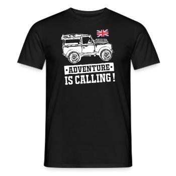 Landy Adventure is Calling - Men's T-Shirt - black - Front - AI Model Male 178 light (178cm)