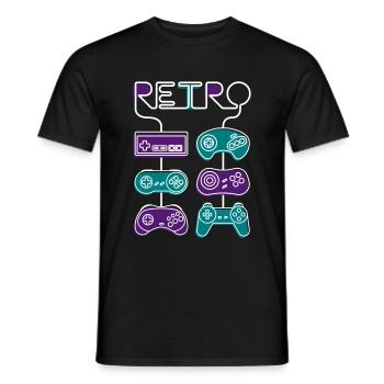 Retro gaming - Men's T-Shirt - black - Front - AI Model Male 178 light (178cm)