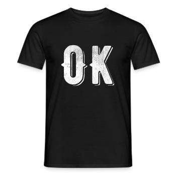 OK - Men's T-Shirt - black - Front - AI Model Male 178 light (178cm)